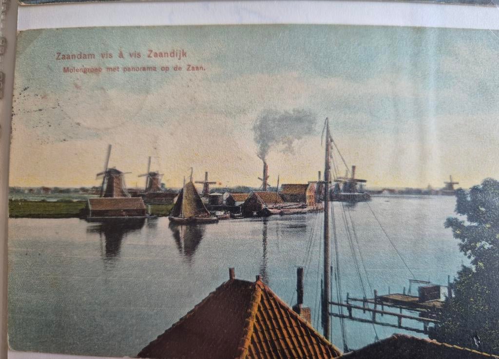 Oude ansichtkaart Zaandam vis à vis Zaandijk, Ophalen of Verzenden, Voor 1920, Gelopen, Noord-Holland