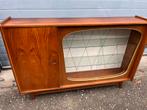 Vitrinekast teak jaren 60 retro vintage midcentury €175, Huis en Inrichting, Kasten | Vitrinekasten, 100 tot 150 cm, Midcentury vintage retro teak kast vitrine