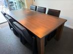 Eetkamerset met 6 lederen stoelen, Huis en Inrichting, Ophalen, Zo goed als nieuw