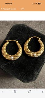 Wokkel Creolen 2 cm groot18 krt goud‼️, Sieraden, Tassen en Uiterlijk, Ophalen of Verzenden, Zo goed als nieuw, Goud