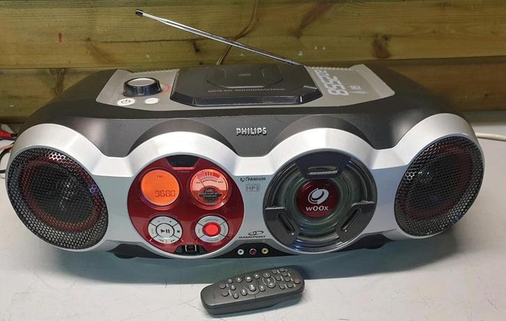 Philips boombox radio cd az-2558 + afstandsbediening, Audio, Tv en Foto, Radio's, Gebruikt, Radio, Met cd-speler, Ophalen of Verzenden
