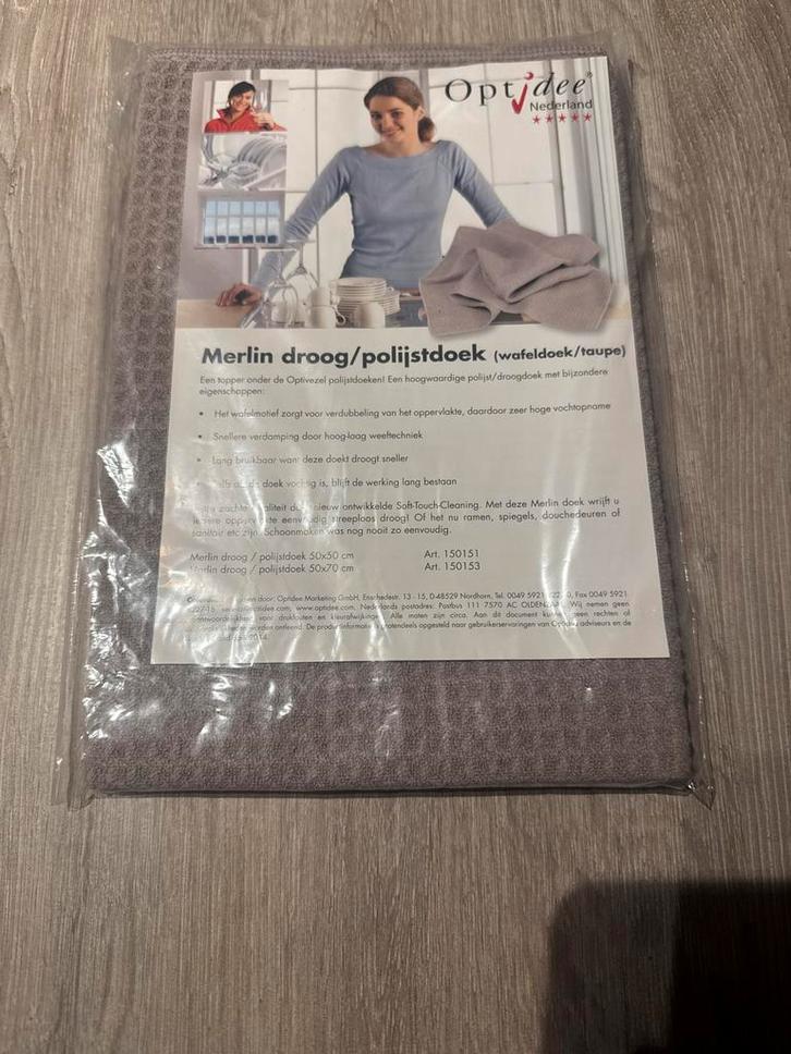 Optidee Merlijn Droog/Polijstdoek Taupe 50x50 cm, Huis en Inrichting, Keuken | Keukenbenodigdheden, Nieuw, Ophalen of Verzenden
