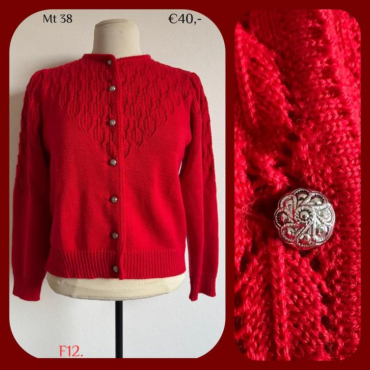 F12. Folklore vest mt 38, Kleding | Dames, Truien en Vesten, Gedragen, Maat 38/40 (M), Rood, Verzenden
