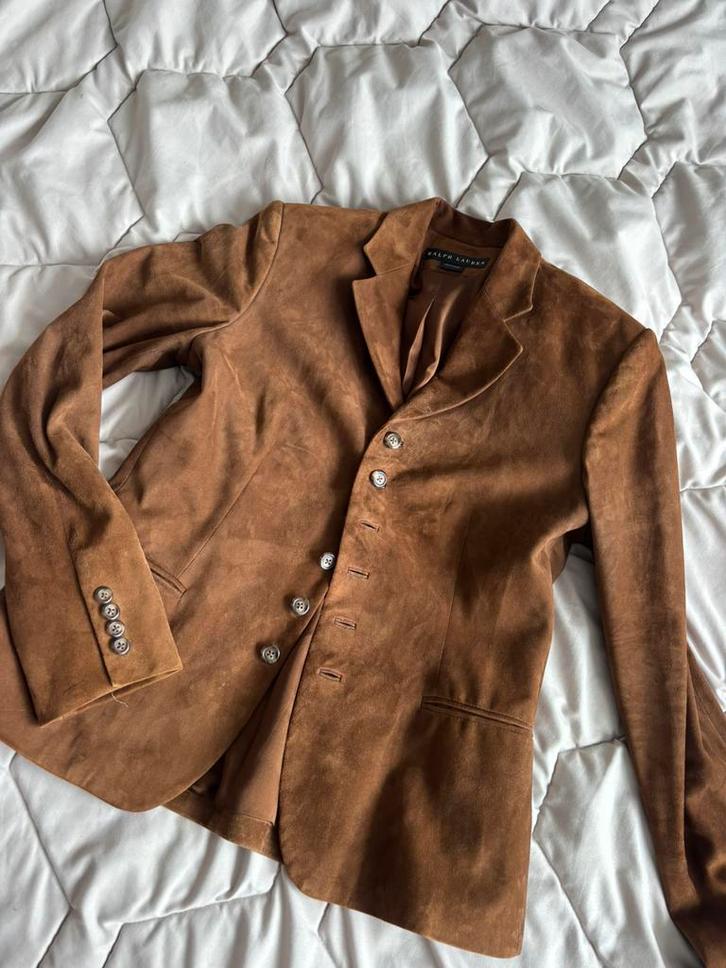 designer item ralph lauren blazer 100% goat suede, Kleding | Dames, Jasjes, Kostuums en Pakken, Zo goed als nieuw, Ophalen of Verzenden