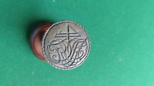Antiek zegelstempel - Luxe initialen met huismerk, Antiek en Kunst, Antiek | Overige Antiek, Ophalen of Verzenden