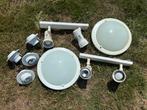 ALLES IN ÉÉN KOOP lampen : 2 plafonnieres 2 spots 4 inbouw, Ophalen, Gebruikt, Metaal of Aluminium, Wit
