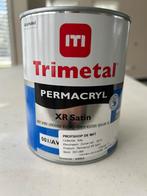 Trimetal permacryl XR satin 9010 1L, Doe-het-zelf en Verbouw, Verf, Beits en Lak, Wit, Ophalen of Verzenden, Zo goed als nieuw