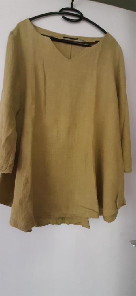Linnen top merk Ralston. Maat L. Zgan., Kleding | Dames, Tops, Zo goed als nieuw, Maat 42/44 (L), Overige kleuren, Korte mouw