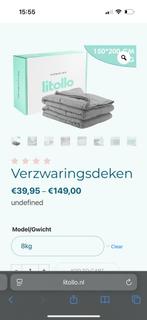 Litollo bamboe verzearingsdeken 8 kg - met hoes, Eenpersoons, Overige typen, Ophalen of Verzenden, Zo goed als nieuw