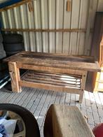 Oude werkbank 2m lang 90 cm breed 80 cm hoog , demontabel, Doe-het-zelf en Verbouw, Werkbanken, Ophalen, Gebruikt
