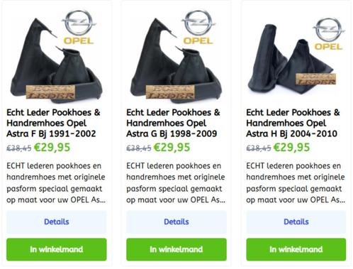 Pook en Handremhoes ECHT LEDER Opel Corsa, Tigra, Astra Etc., Auto diversen, Auto-accessoires, Nieuw, Ophalen of Verzenden