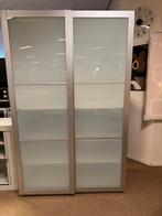 Kledingkast Pax Ikea 2 deurs schuif wit/Aluminium, Huis en Inrichting, Kasten | Kledingkasten, Ophalen, 100 tot 150 cm, 200 cm of meer