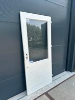 Houten achterdeur hardhout, Doe-het-zelf en Verbouw, Deuren en Horren, 80 tot 100 cm, Ophalen of Verzenden, 200 tot 215 cm, Glas