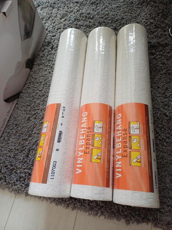 Vinylbehang Expanse - 3 Rollen 15m3, Huis en Inrichting, Stoffering | Behang, Wit, minder dan 10 m², Ophalen