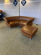 Rolf benz bank. 3 elementen. Leer cognac, Ophalen of Verzenden, Gebruikt, 75 tot 100 cm, Leer