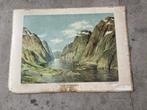 Schoolplaat "In de Hardangerfjord"., Ophalen of Verzenden, Aardrijkskunde