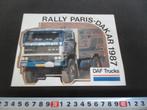 sticker DAF trucks rally paris dakar 1987, Ophalen, Zo goed als nieuw, Bedrijf of Vereniging
