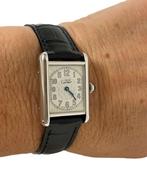 Must de Cartier Tank Quartz White Arabic Dial Zilver, Overige merken, Leer, Cartier, Polshorloge
