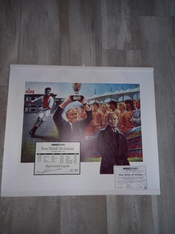 Rinus Michels Litho - Beperkte Oplage, Antiek en Kunst, Kunst | Litho's en Zeefdrukken, Ophalen of Verzenden