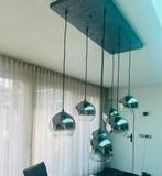 Hanglamp eettafel smoke glas 7 bollen, 75 cm of meer, Eric Kuster, Ophalen of Verzenden, Glas