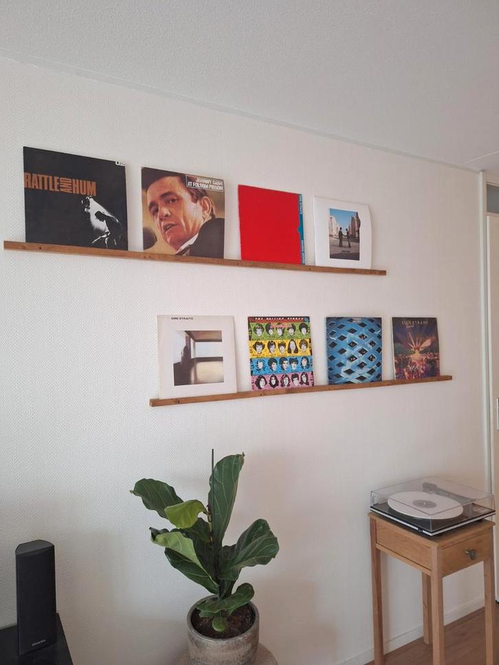 Eikenhouten LP Houder, Huis en Inrichting, Woonaccessoires | Wandplanken en Boekenplanken, Zo goed als nieuw, Ophalen of Verzenden