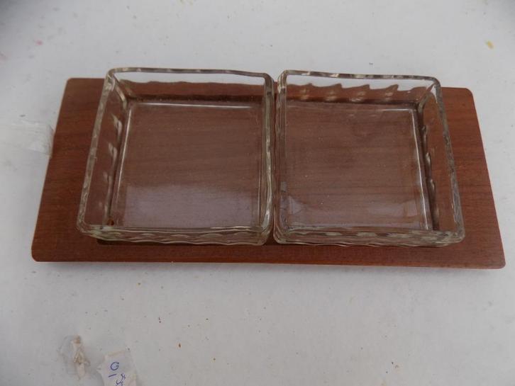 bakjes salontafel pinda snack sausbakjes retro teak vintage, Huis en Inrichting, Woonaccessoires | Overige, Gebruikt, Ophalen of Verzenden