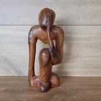 Beeld houtsnijwerk " de denker ", Antiek en Kunst, Ophalen of Verzenden