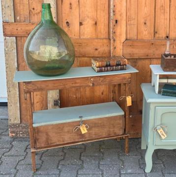 Bijzettafel hal tafel met bijpassende kist sidetable SETPRYS beschikbaar voor biedingen