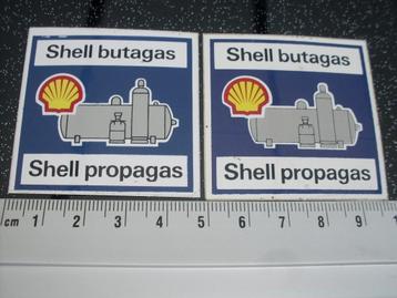 2x sticker shell butagas propagas logo klein beschikbaar voor biedingen