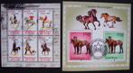 - 619 - 2 Blokken met div. Paarden rassen., Verzenden, Gestempeld, Dier of Natuur