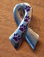 broche zilverkleur/paars dieren pootjes, Ophalen of Verzenden, Nieuw, Zilver, Overige materialen