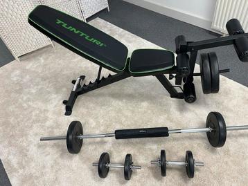 Tunturi sportbank - barbell - halters - gewichten beschikbaar voor biedingen