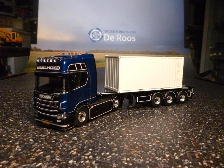 WSI Scania R highline Geelhoed met certificaat en trailer, Hobby en Vrije tijd, Modelauto's | 1:50, Nieuw, Bus of Vrachtwagen