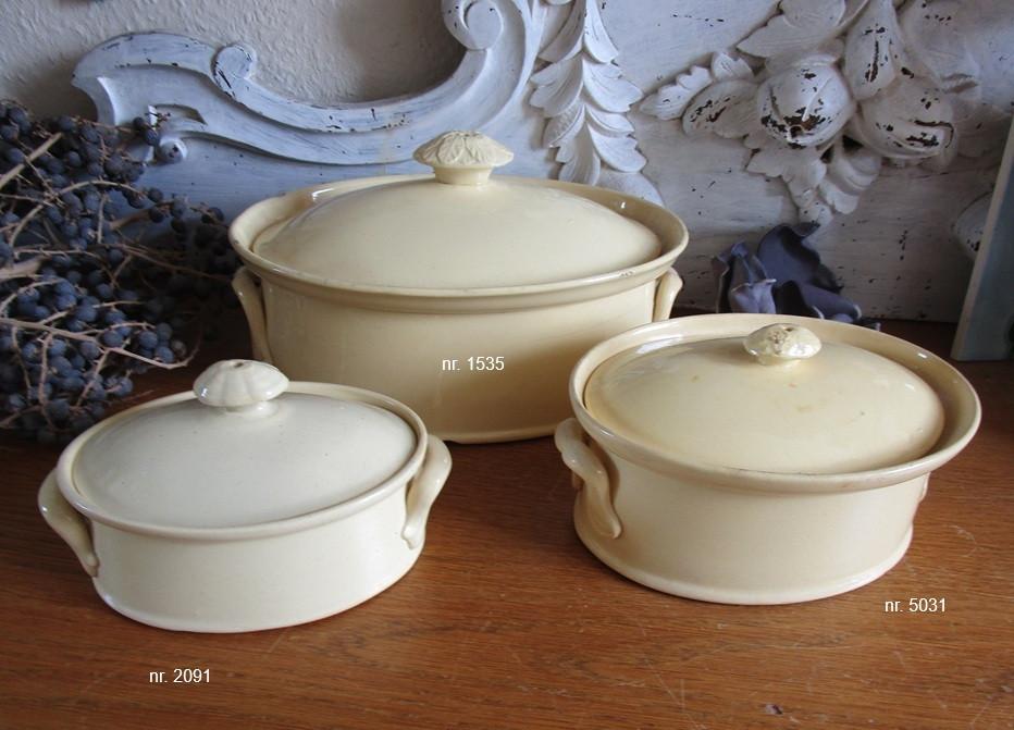 Set antieke paté/ovenschalen, Ophalen of Verzenden