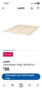 lattenbodem 2x 70x200 cm - ikea luröy - zgan, Huis en Inrichting, Slaapkamer | Matrassen en Bedbodems, Ophalen, Zo goed als nieuw
