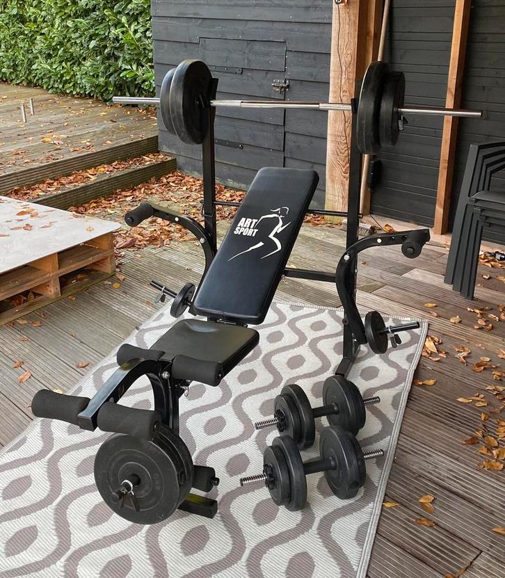Sportset/bankdrukset, Sport en Fitness, Fitnessmaterialen, Gebruikt, Fitnessbank, Ophalen