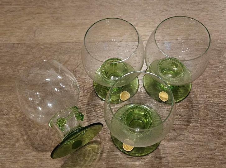 Riesenthal Roemer Glazen - Set van 4, Handgemaakt, Antiek en Kunst, Antiek | Glas en Kristal, Ophalen of Verzenden