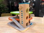 Woody houten parkeergarage, Kinderen en Baby's, Speelgoed | Houten speelgoed, Ophalen, Gebruikt, Rij- of Hobbelspeelgoed