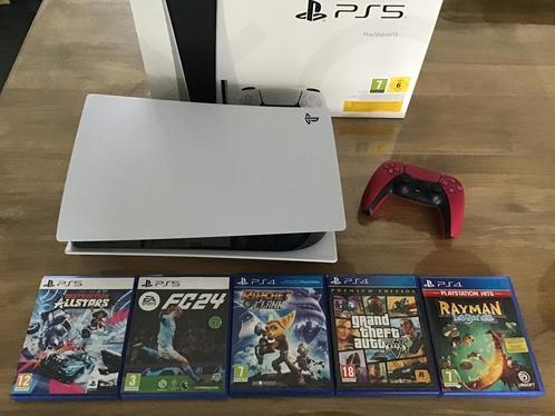 Echt een hele nette zgan Playstation 5 met toebehoren, Spelcomputers en Games, Spelcomputers | Sony PlayStation 5, Zo goed als nieuw