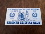 triumph spitfire clubsticker uit 1987, Ophalen of Verzenden