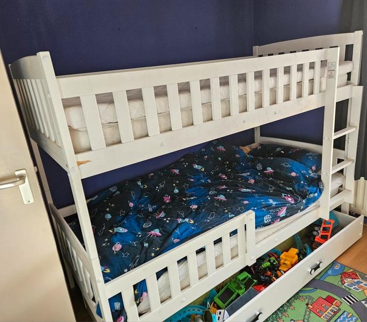 Stapelbed met opberglade, Kinderen en Baby's, Kinderkamer | Stapelbedden en Hoogslapers, Gebruikt, Stapelbed, Ophalen