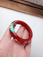Handgemaakte Donkerrode Agaat Armband met versiering 62mm, Ophalen of Verzenden, Nieuw, Rood