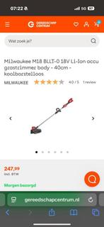 Milwaukee M18 Accu Grastrimmer - Koolborstelloos, Ophalen, Gebruikt, Accu, Milwaukee