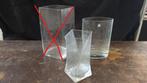 2 stuks vazen, Ophalen of Verzenden, Gebruikt, Glas, Minder dan 50 cm