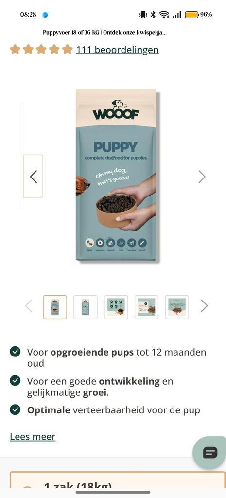 Wooof puppy, Dieren en Toebehoren, Dierenvoeding, Hond, Ophalen