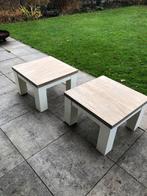 Mooie houten salontafels witte poten, Tuin en Terras, Tuintafels, Ophalen, Gebruikt, Vierkant, Hout