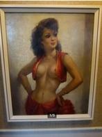 vintage schilderij naakt `` Zuiderse Schone``, Ophalen, Huis en Inrichting