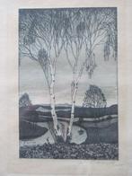 Gesigneerde ets - landschap, Ophalen of Verzenden