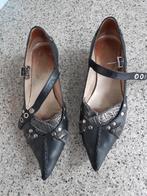 LEREN SCHOENEN, MAAT 38 1/2, Ophalen of Verzenden, Gedragen, Zwart, Sneakers of Gympen