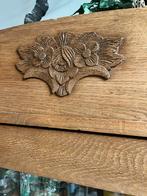 Antieke houten Linnenkast met Glazen Deur, Ophalen